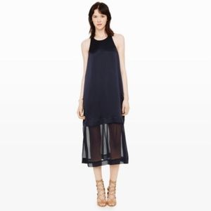 Club Monaco Navy Silk Vilma Midi Cocktail Dress